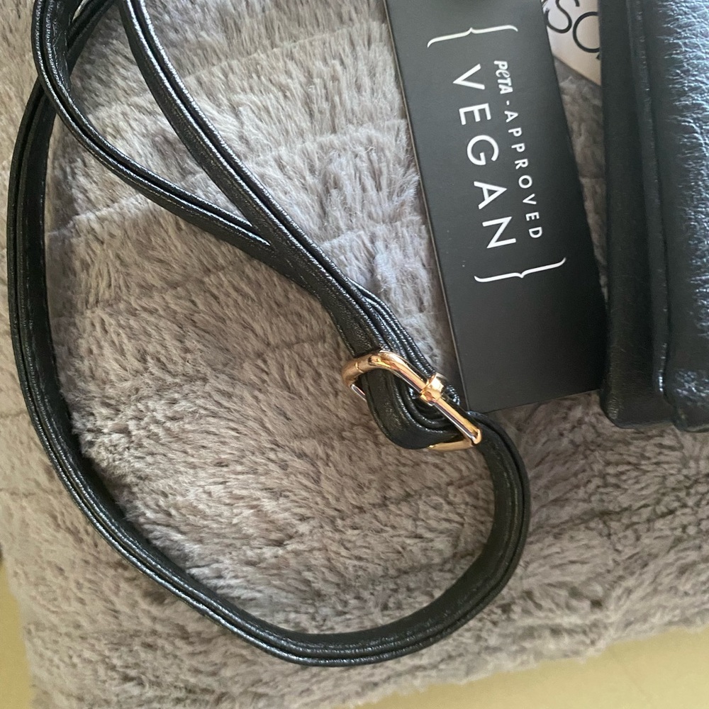 NWT ISabelle vegan leather crossbody/clutch/shoulder bag black - Picture 6 of 16